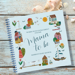 Coastal Village Blue Boy Baby Showroom Gästebuch Notizblock