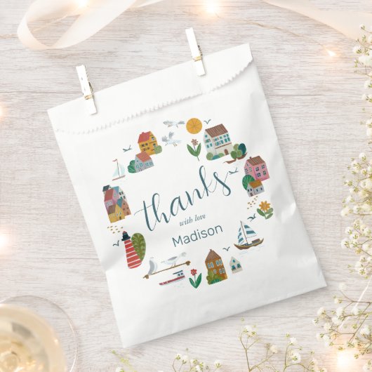 Coastal Village Blue Boy Nautical Baby Dusche Geschenktütchen (Ausgeschnitten)