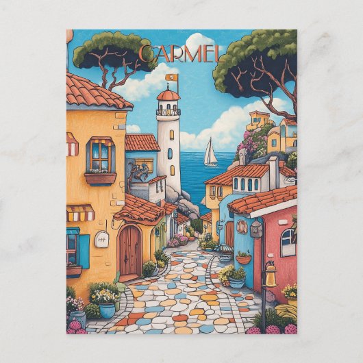 Coastal Village Charm Carmel California Postkarte (Vorderseite)