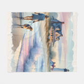 Coastal Walk to Lighthouse at Sunset Fleecedecke (Vorderseite (Horizontal))