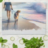 Coastal Walk to Lighthouse at Sunset Geschirrtuch (Gefaltet)