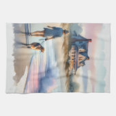 Coastal Walk to Lighthouse at Sunset Geschirrtuch (Horizontal)