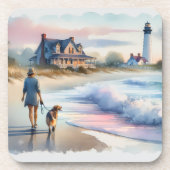 Coastal Walk to Lighthouse at Sunset Getränkeuntersetzer (Vorderseite)