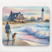 Coastal Walk to Lighthouse at Sunset Mousepad (Vorne)