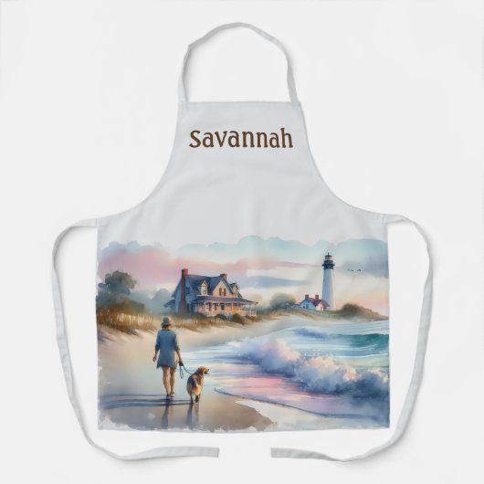 Coastal Walk to Lighthouse at Sunset Schürze (Vorderseite)