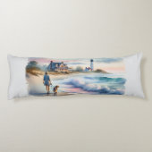 Coastal Walk to Lighthouse at Sunset Seitenschläferkissen (Rückseite)