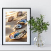Coastal Wall Art Austern Muscheln auf dem Shore Po Poster
