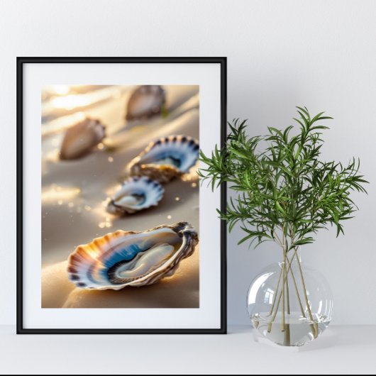 Coastal Wall Art Austern Muscheln auf dem Shore Po Poster