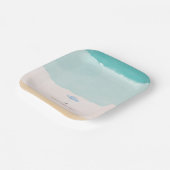 Coastal Watercolor Beach Umbrella Paper Plates Pappteller (Gewinkelt)