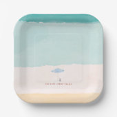 Coastal Watercolor Beach Umbrella Paper Plates Pappteller (Vorderseite)