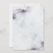 Coastal Watercolor Blauer Elegante Hochzeit Einladung (Rückseite)