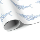 Coastal Watercolor Blue Polka Dot Dolphin Geschenkpapier (Rolleneckpunkt)