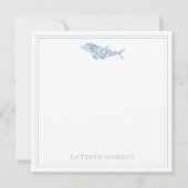 Coastal Watercolor Blue Polka Dot Dolphin Mitteilungskarte (Vorderseite)