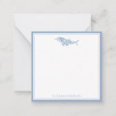 Coastal Watercolor Blue Polka Dot Dolphin Mitteilungskarte (Vorderseite)