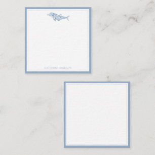 Coastal Watercolor Blue Polka Dot Dolphin Mitteilungskarte