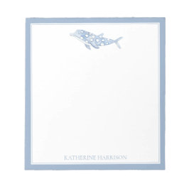 Coastal Watercolor Blue Polka Dot Dolphin Notizblock