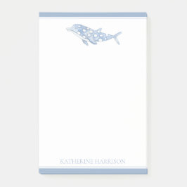 Coastal Watercolor Blue Polka Dot Dolphin Post-it Klebezettel