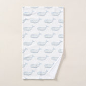 Coastal Watercolor Blue Whale Personalisiert Badhandtuch Set (Handtuch)