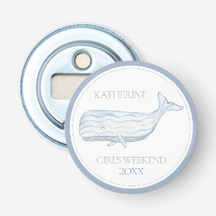 Coastal Watercolor Blue Whale Personalisiert Flaschenöffner