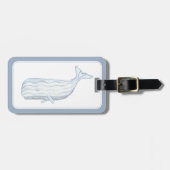 Coastal Watercolor Blue Whale Personalisiert Gepäckanhänger (Vorderseite horizontal)