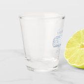 Coastal Watercolor Blue Whale Personalisiert Schnapsglas (Links)