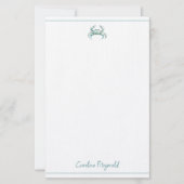 Coastal Watercolor Crab Personalized Briefpapier (Vorderseite)