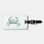 Coastal Watercolor Crab Personalized Gepäckanhänger (Vorderseite horizontal)