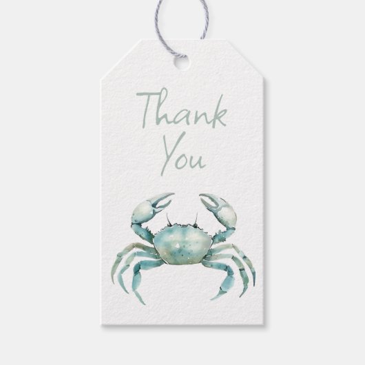 Coastal Watercolor Crab Personalized Geschenkanhänger (Vorderseite)