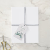 Coastal Watercolor Crab Personalized Geschenkanhänger (Mit Garn)