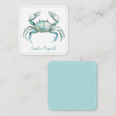 Coastal Watercolor Crab Personalized Mitteilungskarte (Vorne/Hinten)