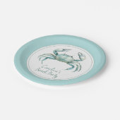 Coastal Watercolor Crab Personalized Pappteller (Schrägansicht)