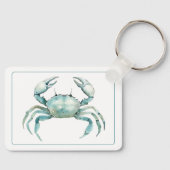 Coastal Watercolor Crab Personalized Schlüsselanhänger (Vorderseite)