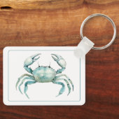 Coastal Watercolor Crab Personalized Schlüsselanhänger (Vorderseite)