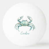 Coastal Watercolor Crab Personalized Tischtennisball (Vorderseite)
