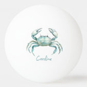 Coastal Watercolor Crab Personalized Tischtennisball (Rückseite)