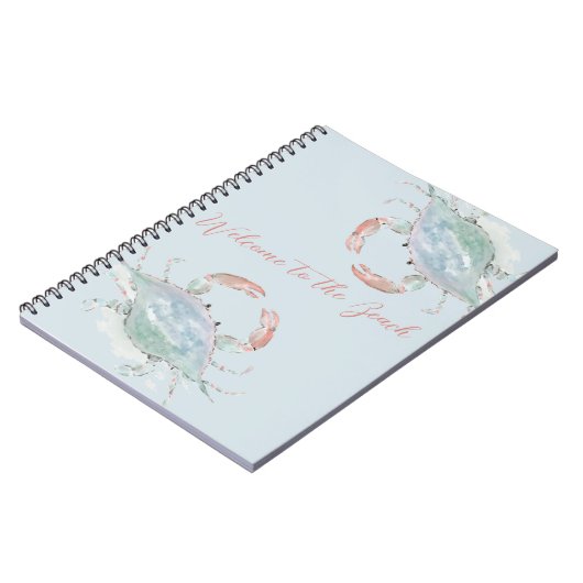 Coastal Watercolor Crab Rental Guest Book Notizblock (Linke Seite)