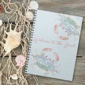 Coastal Watercolor Crab Rental Guest Book Notizblock