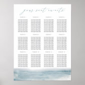 Coastal Watercolor Ocean Printable Seating Chart Poster (Vorne)