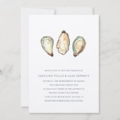 Coastal Watercolor Oyster All-in-One Hochzeit Einladung (Vorderseite)