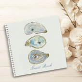Coastal Watercolor Oyster Guest Book Notizblock