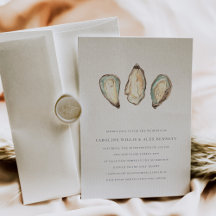 Coastal Watercolor Oyster Wedding