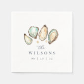 Coastal Watercolor Oyster Wedding Serviette (Vorderseite)