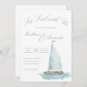 Coastal Watercolor Sailboat Einladung (Vorne/Hinten)
