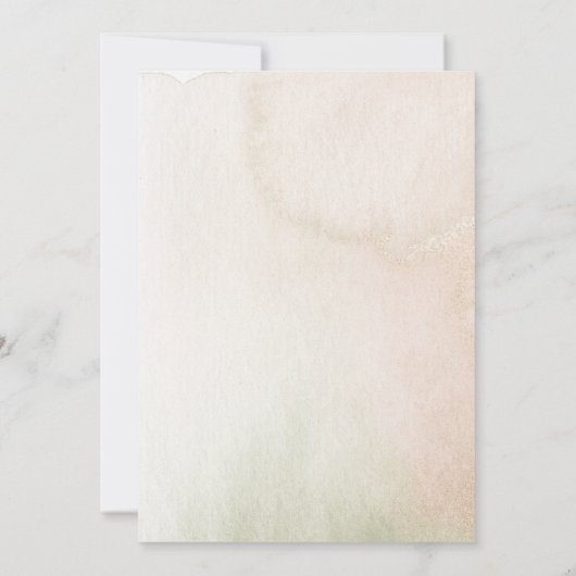 Coastal Watercolor Sepia Elegante Hochzeit Einladung (Rückseite)