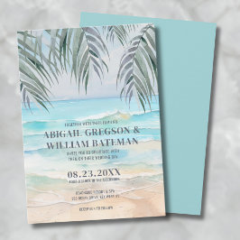 Coastal Watercolor Tropical Summer Beach Hochzeit Einladung