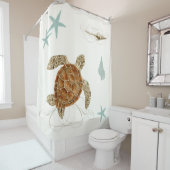 Coastal Waterways Sea Life Turtle Starfish Shells Duschvorhang (Beispiel)