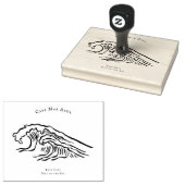 Coastal Wave Logo | Vintage Ocean Branding Gummistempel (Stempel)