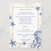 Coastal Wedding Blue & Gold Program Programm (Rückseite)