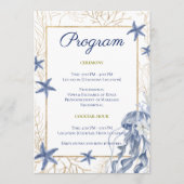 Coastal Wedding Blue & Gold Program Programm (Vorderseite)
