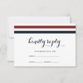 Coastal Wedding Blue Red and White RSVP Card (Vorderseite)